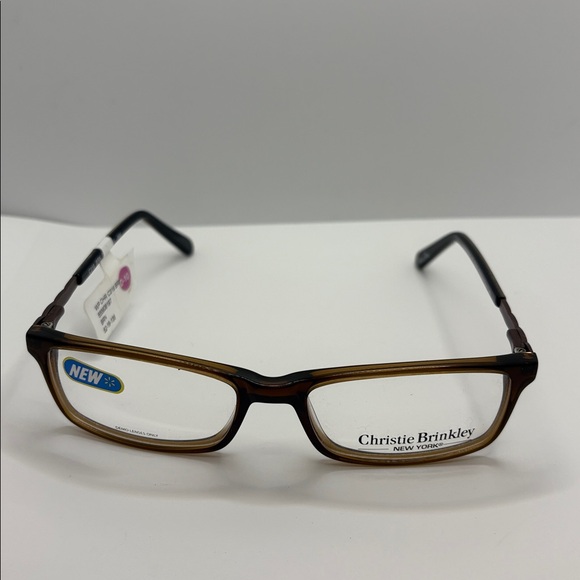 Christie Brinkley NEW YORK brown gem eyeglasses demo frame 52-16-135 - Picture 10 of 13
